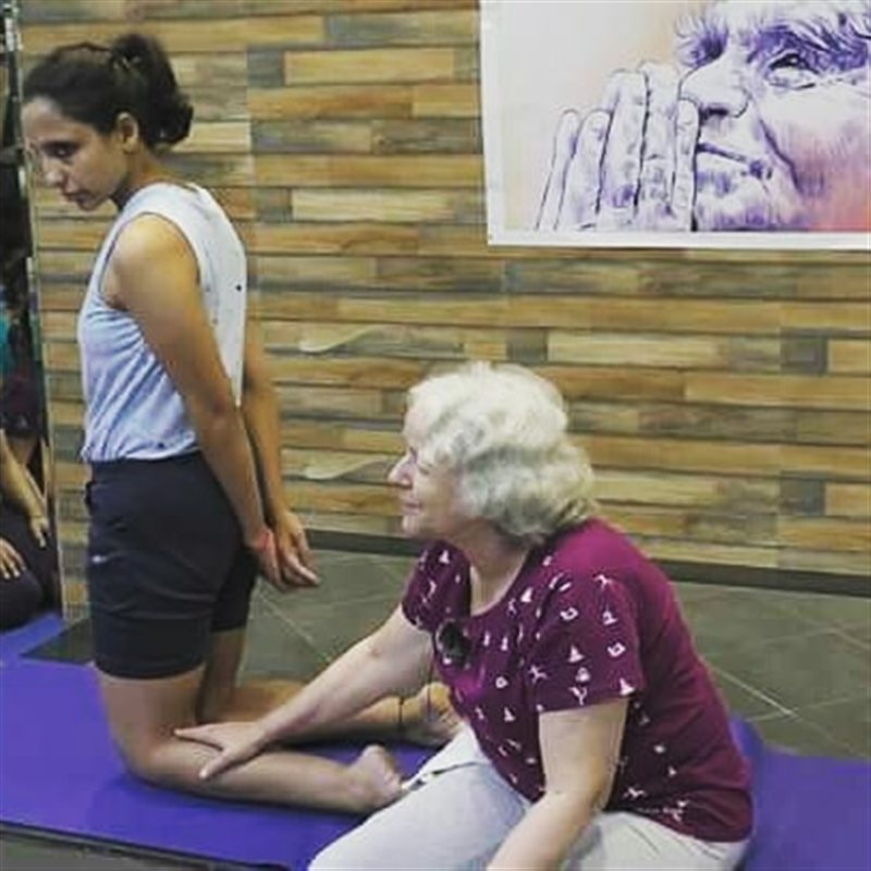 With Iyengar Teacher Usha Devi Ji